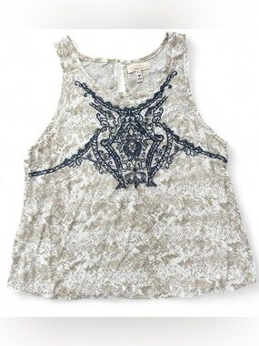 Y2K Between Me & You Embroidered Flowy Boho Festival Tank Top Medium